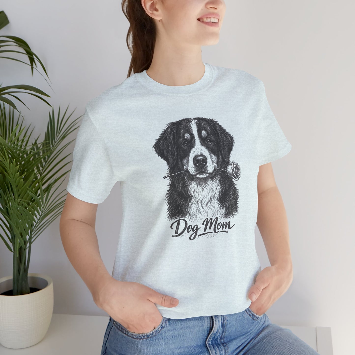Bernese Mountain Dog Dog Mom T-Shirt (Rose Collection)