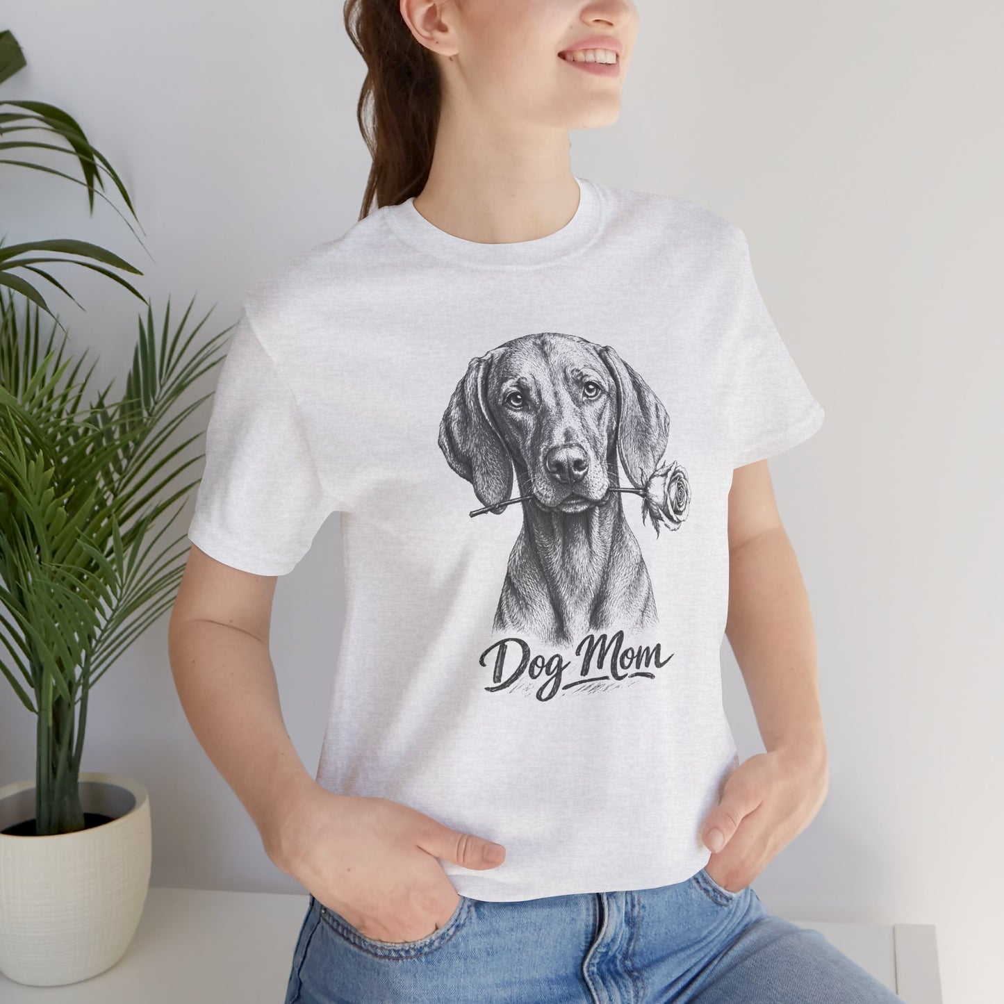 Vizsla Dog Mom T-Shirt (Rose Collection)