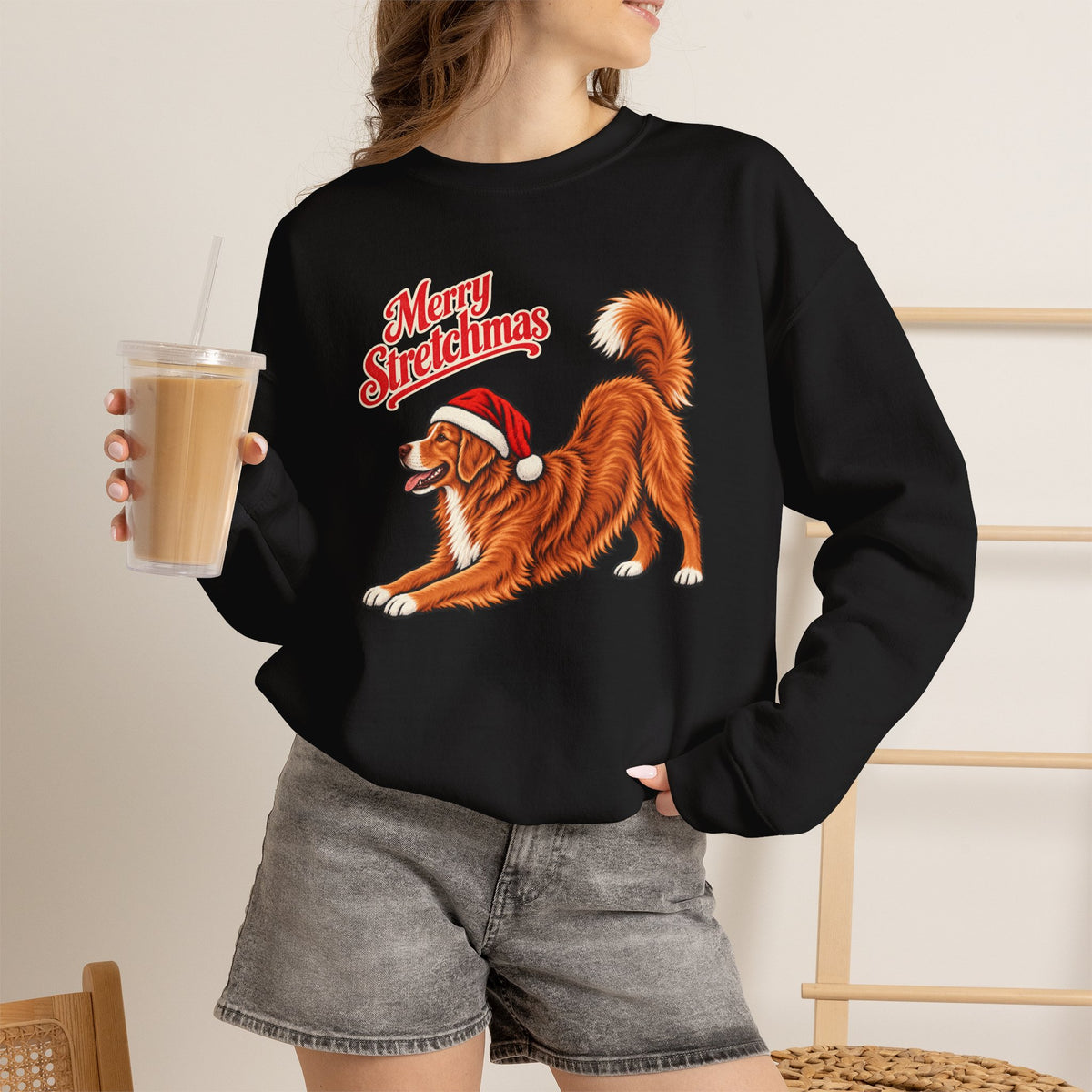 Nova Scotia Duck Tolling Retriever Christmas Sweatshirt | Merry Stretchmas