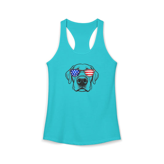 Red, White & BOOP Black Labrador Retreiver - Women's Racerback Tanktop
