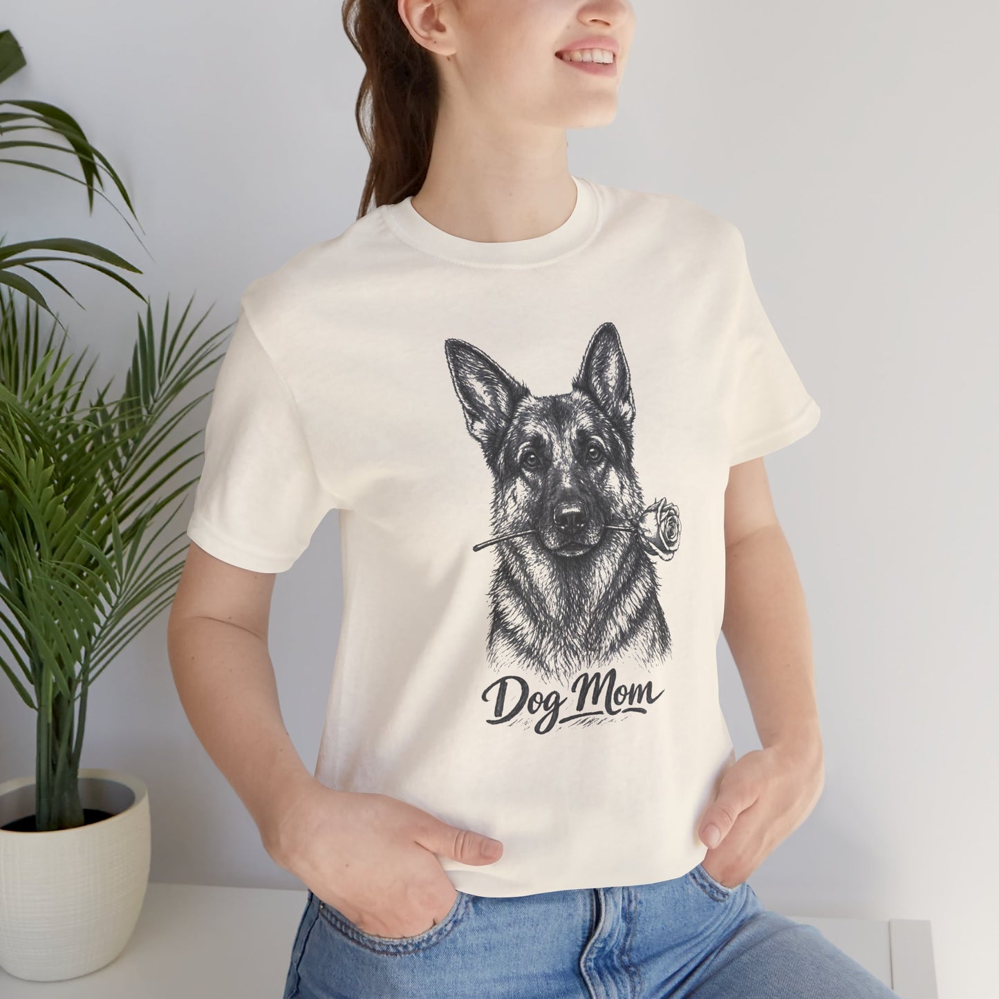 German Shepherd Dog Mom T-Shirt (Rose Collection)