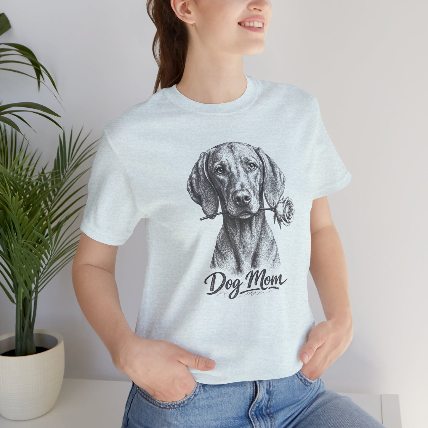 Vizsla Dog Mom T-Shirt (Rose Collection)