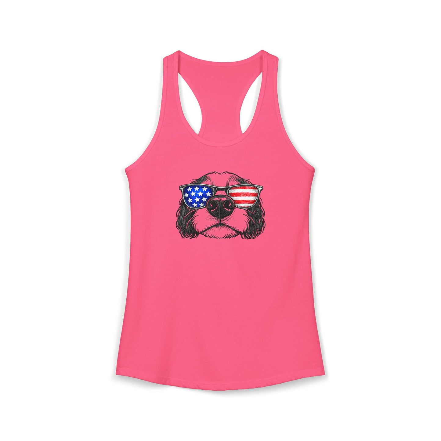 Red, White & BOOP Cavalier King Charles Spaniel - Women's Racerback Tanktop