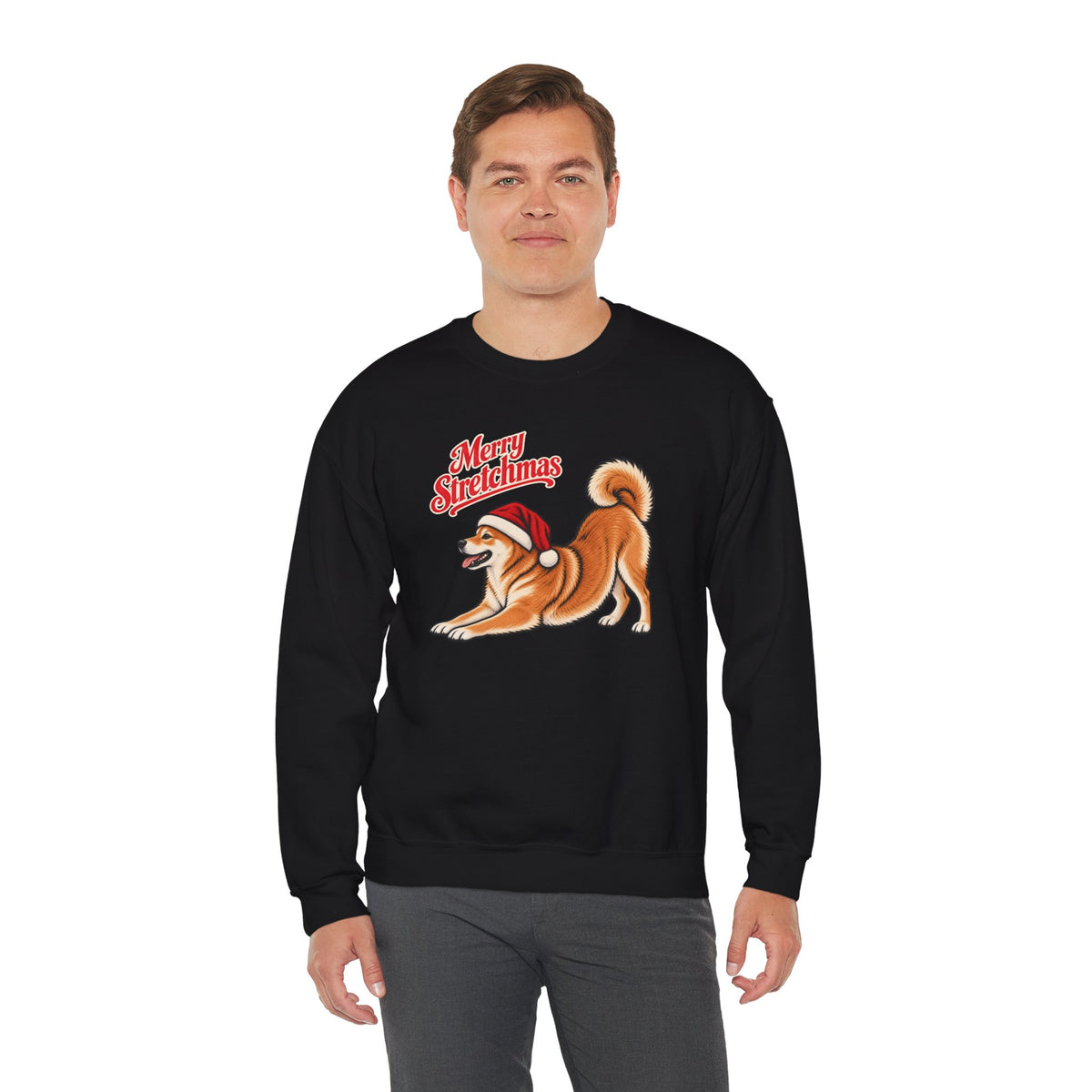 Shiba Inu Christmas Sweatshirt | Merry Stretchmas