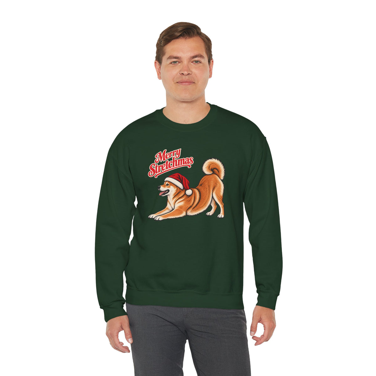 Shiba Inu Christmas Sweatshirt | Merry Stretchmas