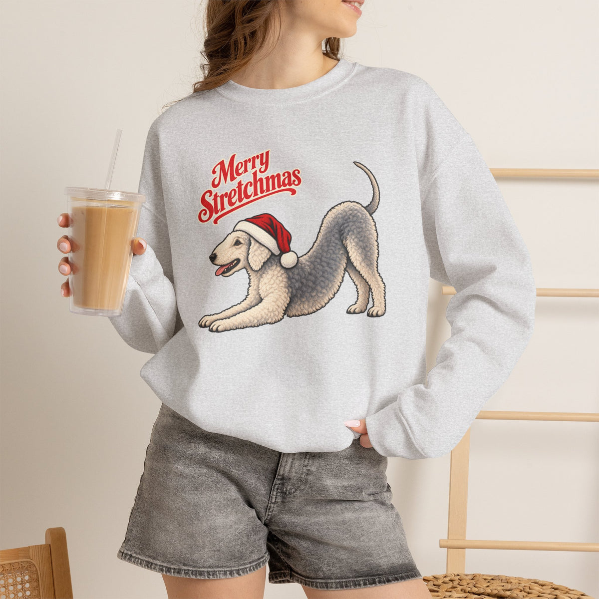 Bedlington Terrier Christmas Sweatshirt | Merry Stretchmas