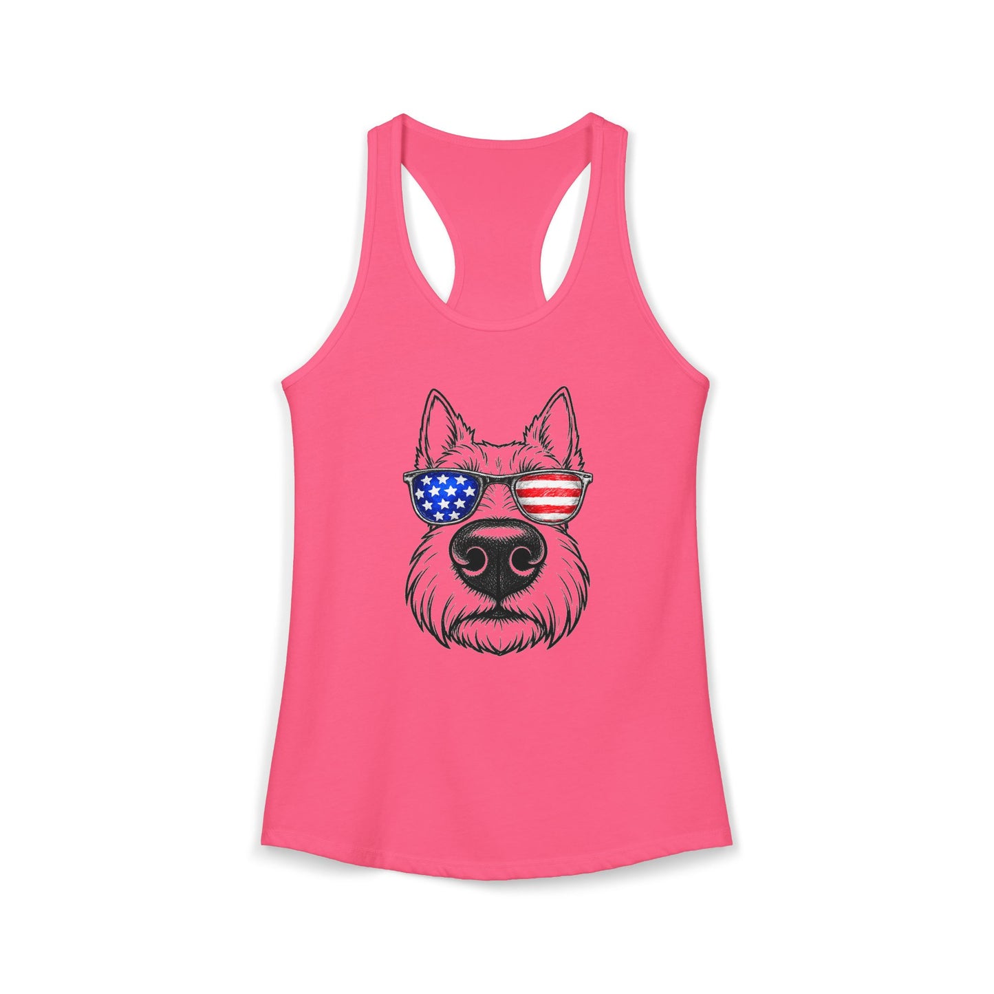 Red, White & BOOP Scottish Terrier - Women's Racerback Tanktop