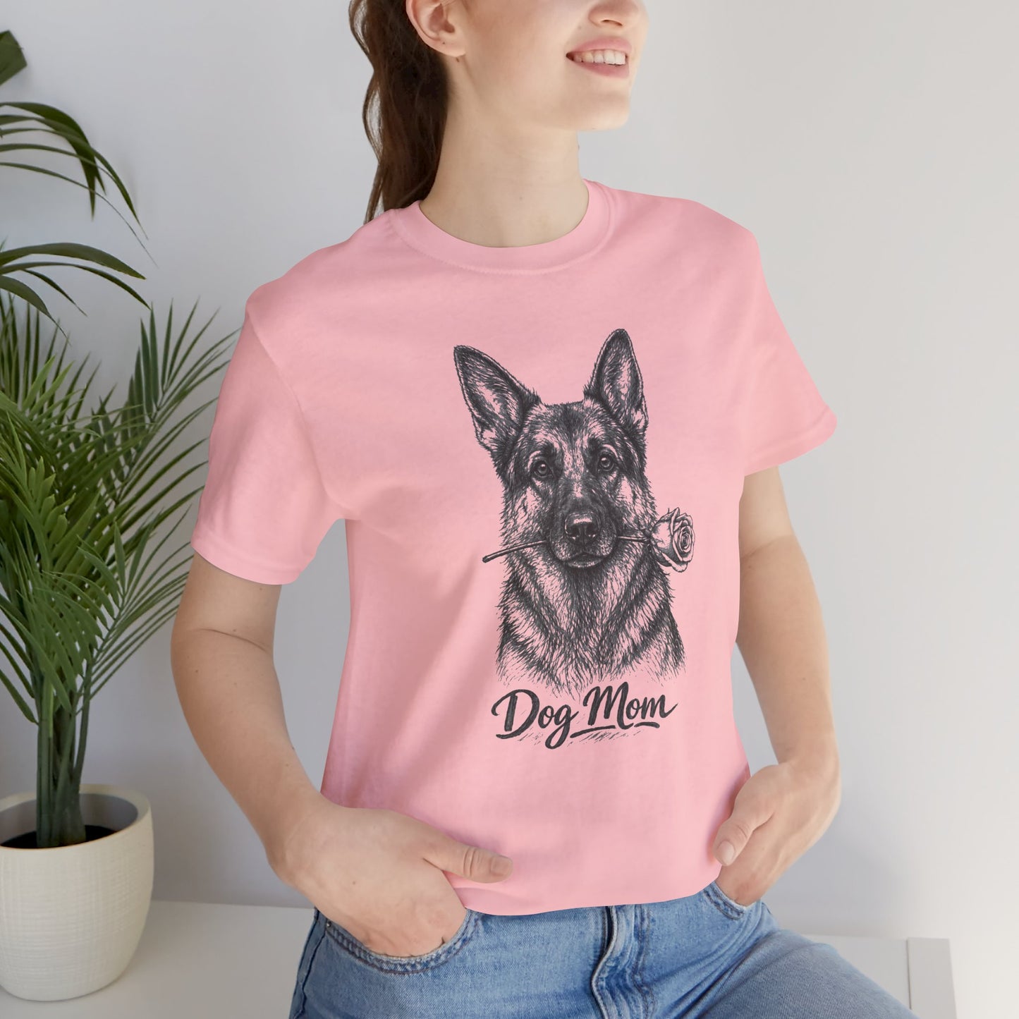German Shepherd Dog Mom T-Shirt (Rose Collection)