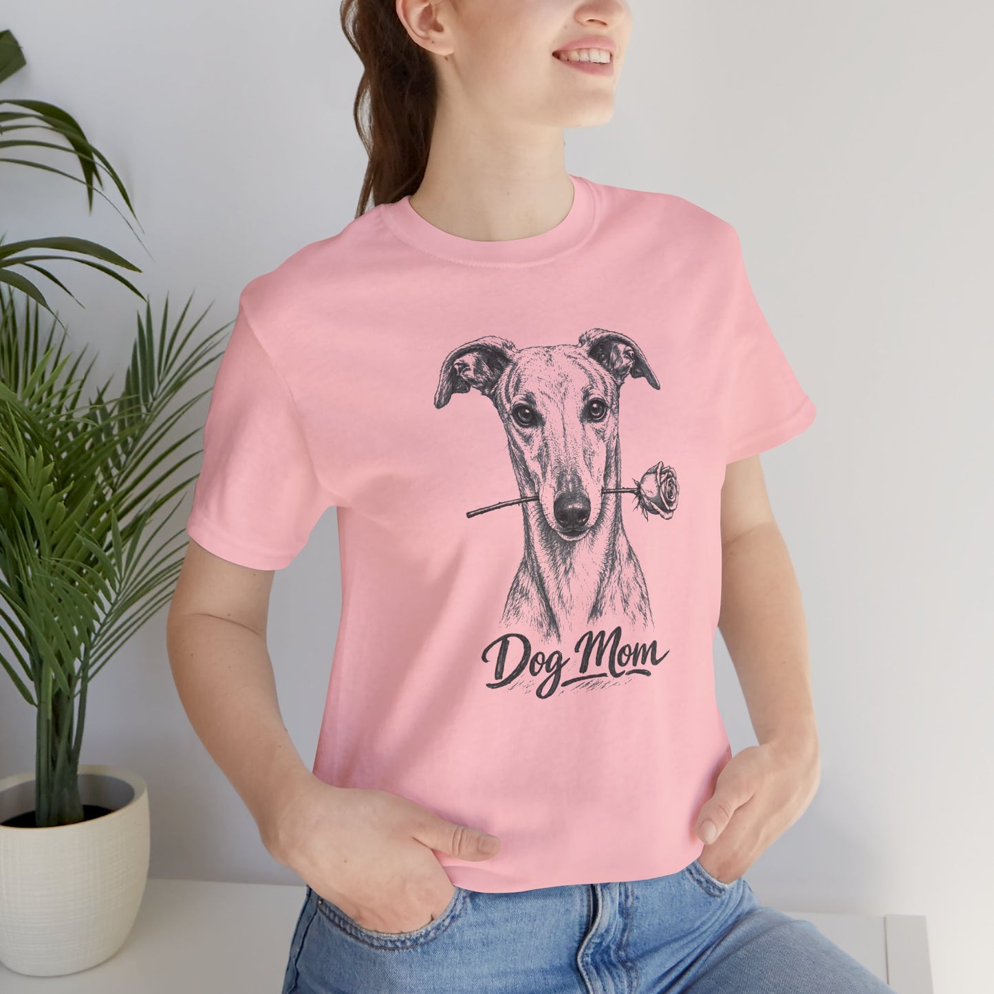 Greyhound Dog Mom T-Shirt (Rose Collection)