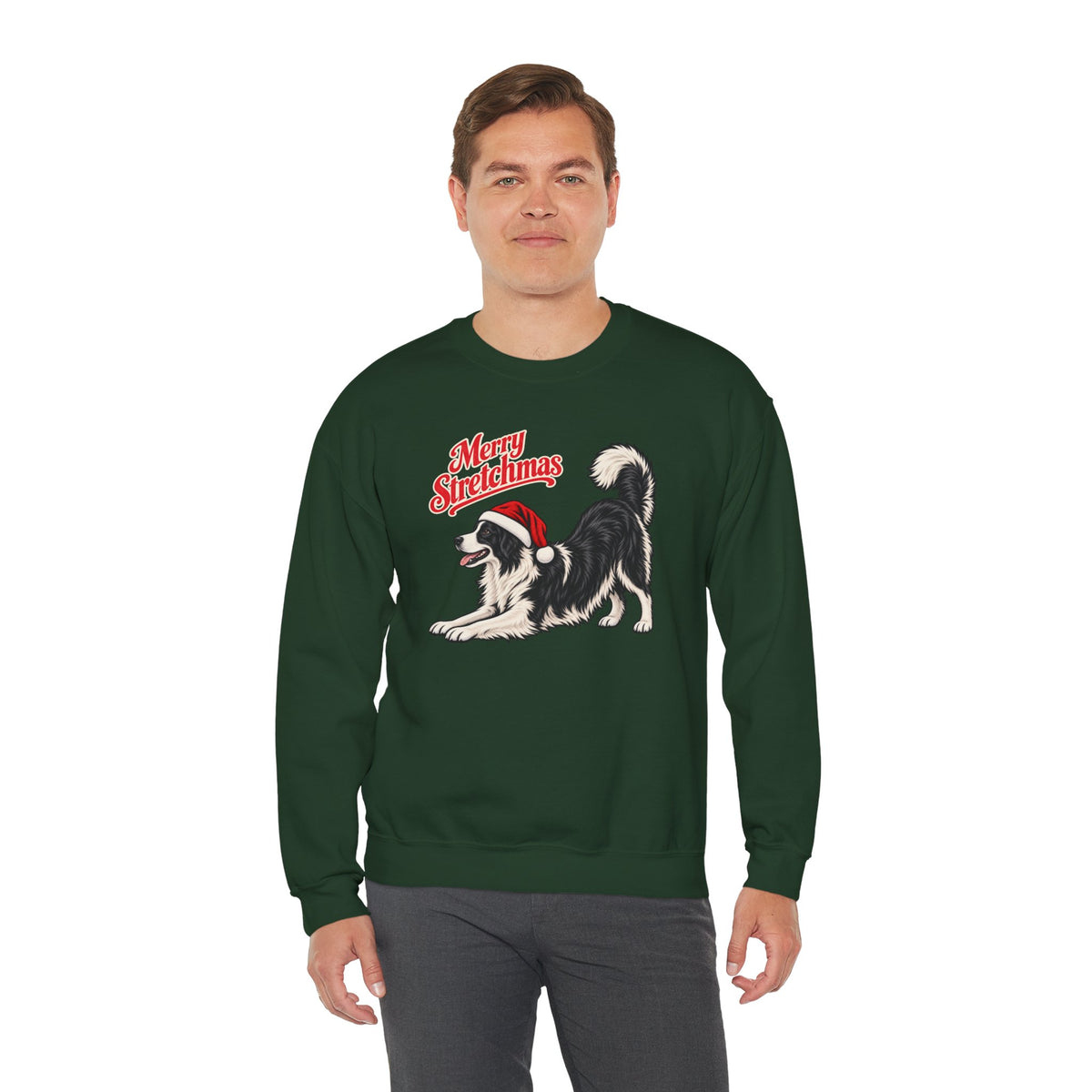 Border Collie Christmas Sweatshirt | Merry Stretchmas