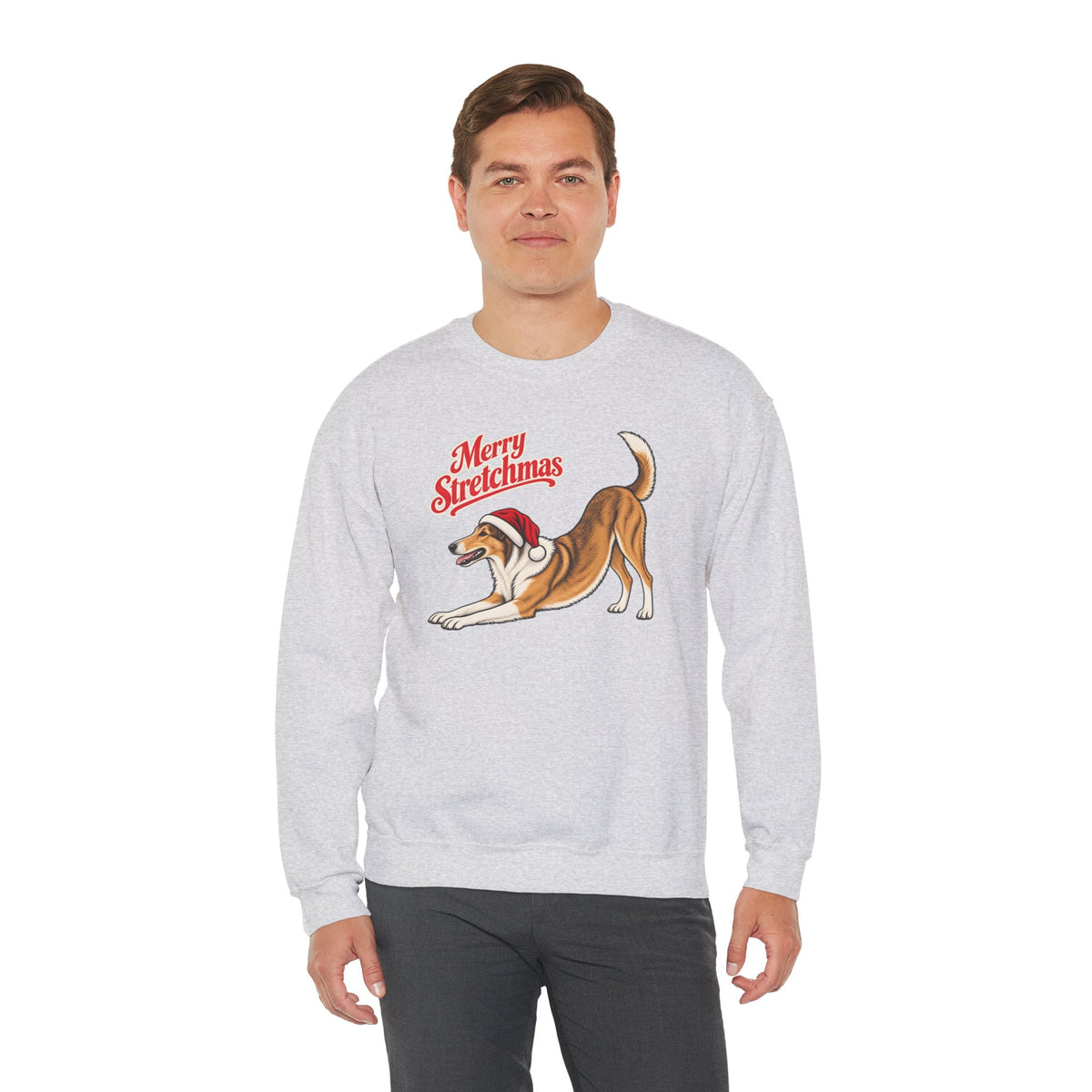 Smooth Collie Christmas Sweatshirt | Merry Stretchmas
