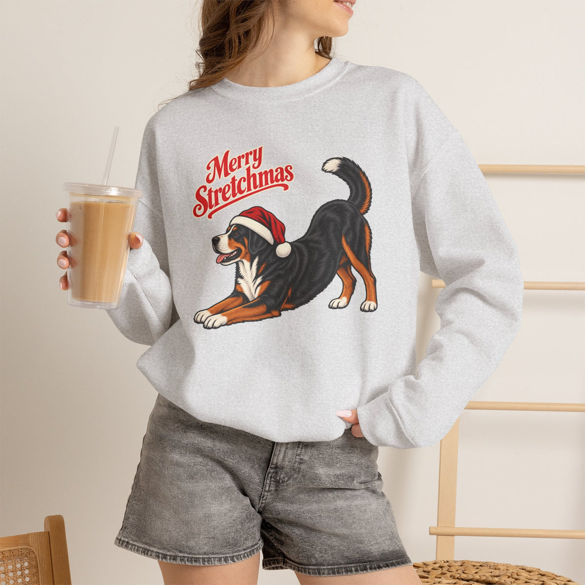 Greater Swiss Mountain Dog Christmas Sweatshirt | Merry Stretchmas