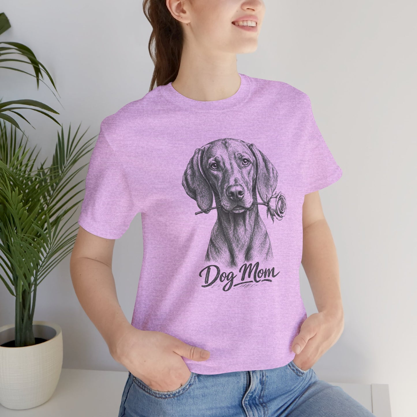 Vizsla Dog Mom T-Shirt (Rose Collection)