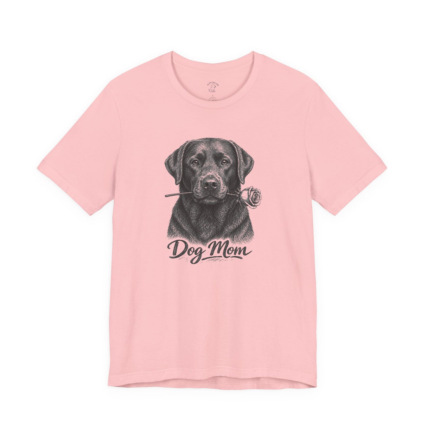 Chocolate Labrador Retriever Dog Mom T-Shirt (Rose Collection)