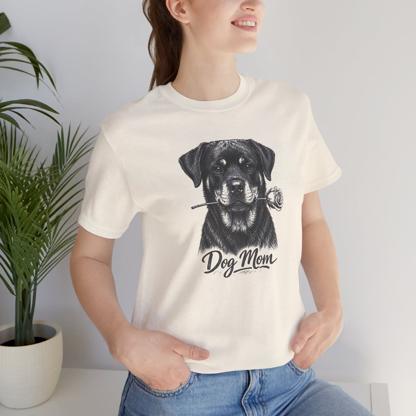 Rottweiler Dog Mom T-Shirt (Rose Collection)