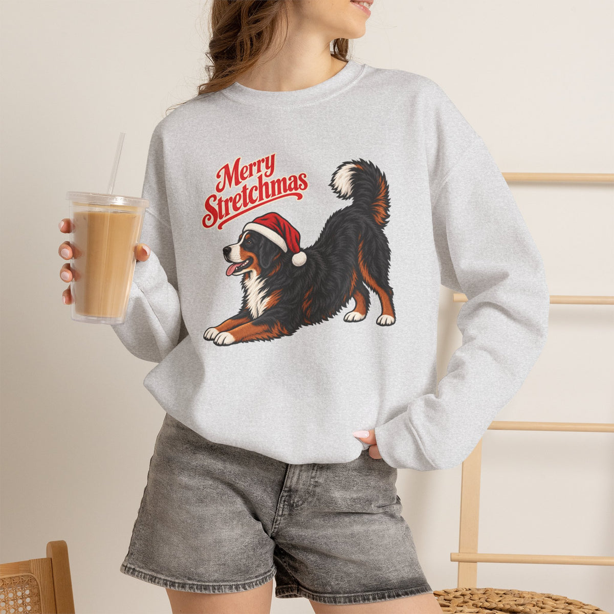 Bernese Mountain Dog Christmas Sweatshirt | Merry Stretchmas