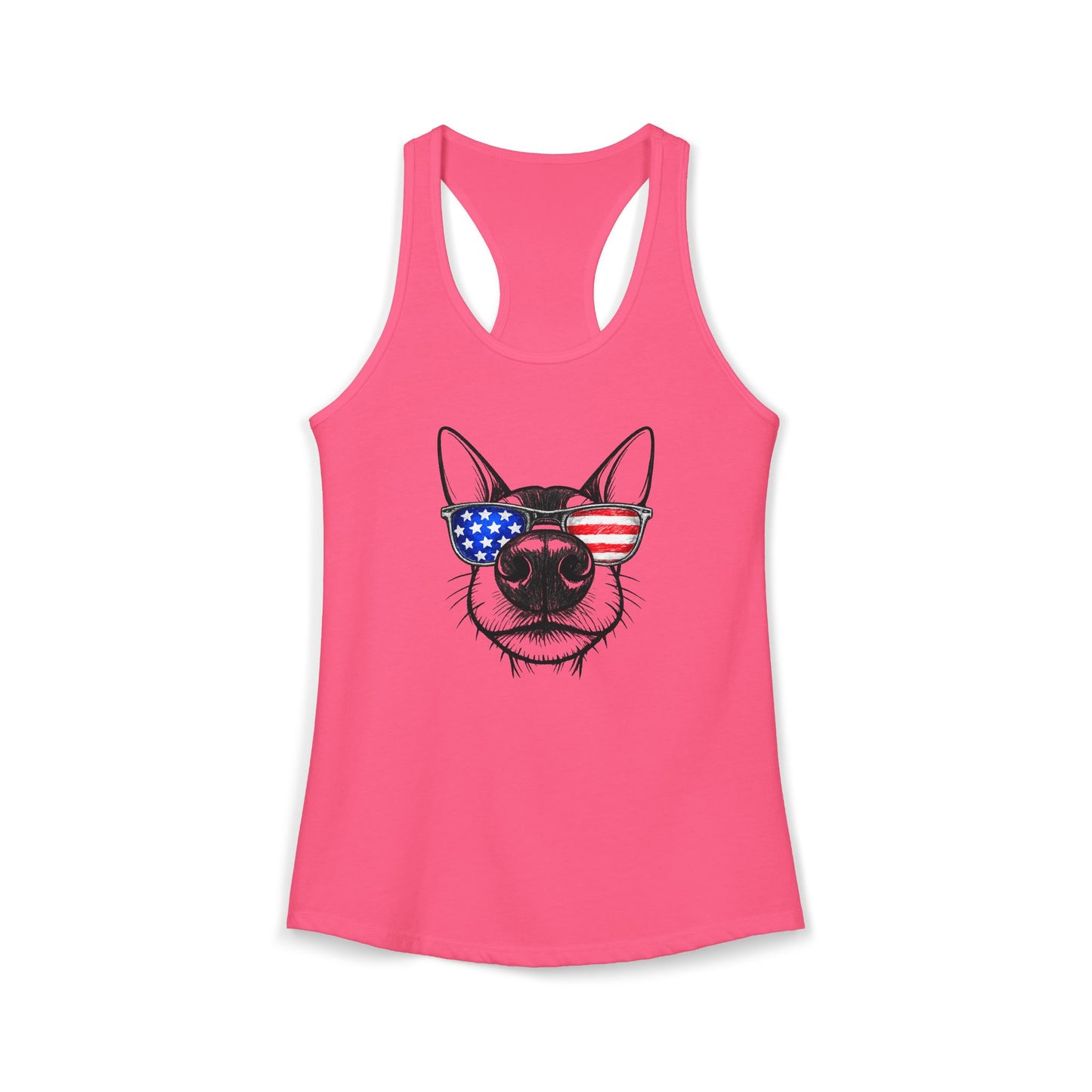 Red, White & BOOP Miniature Pinscher - Women's Racerback Tanktop
