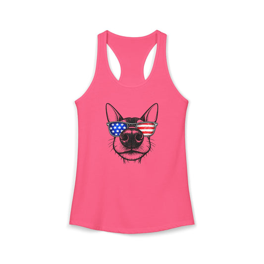 Red, White & BOOP Miniature Pinscher - Women's Racerback Tanktop