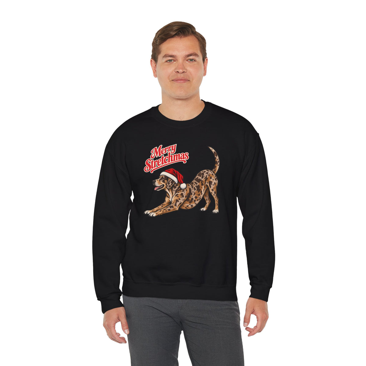 Catahoula Leopard Dog Christmas Sweatshirt | Merry Stretchmas