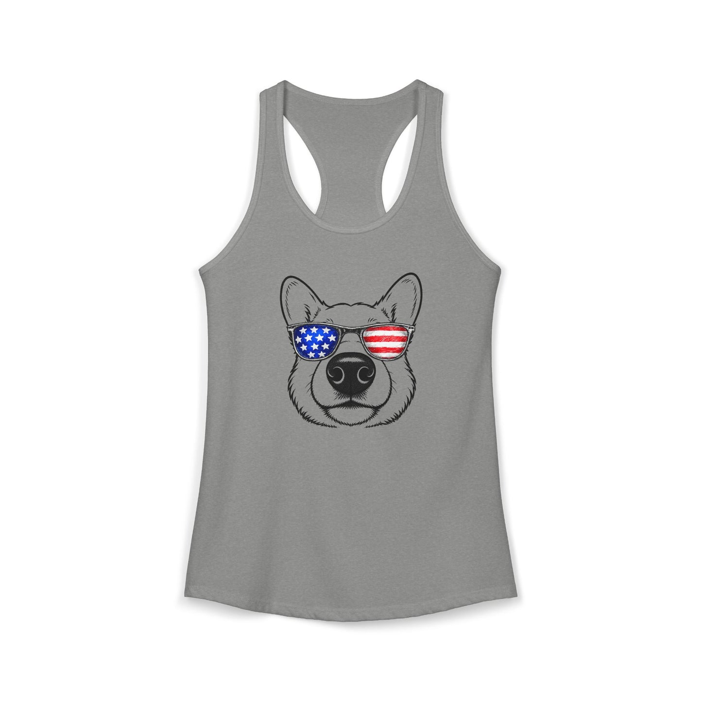 Red, White & BOOP Corgi - Women's Racerback Tanktop