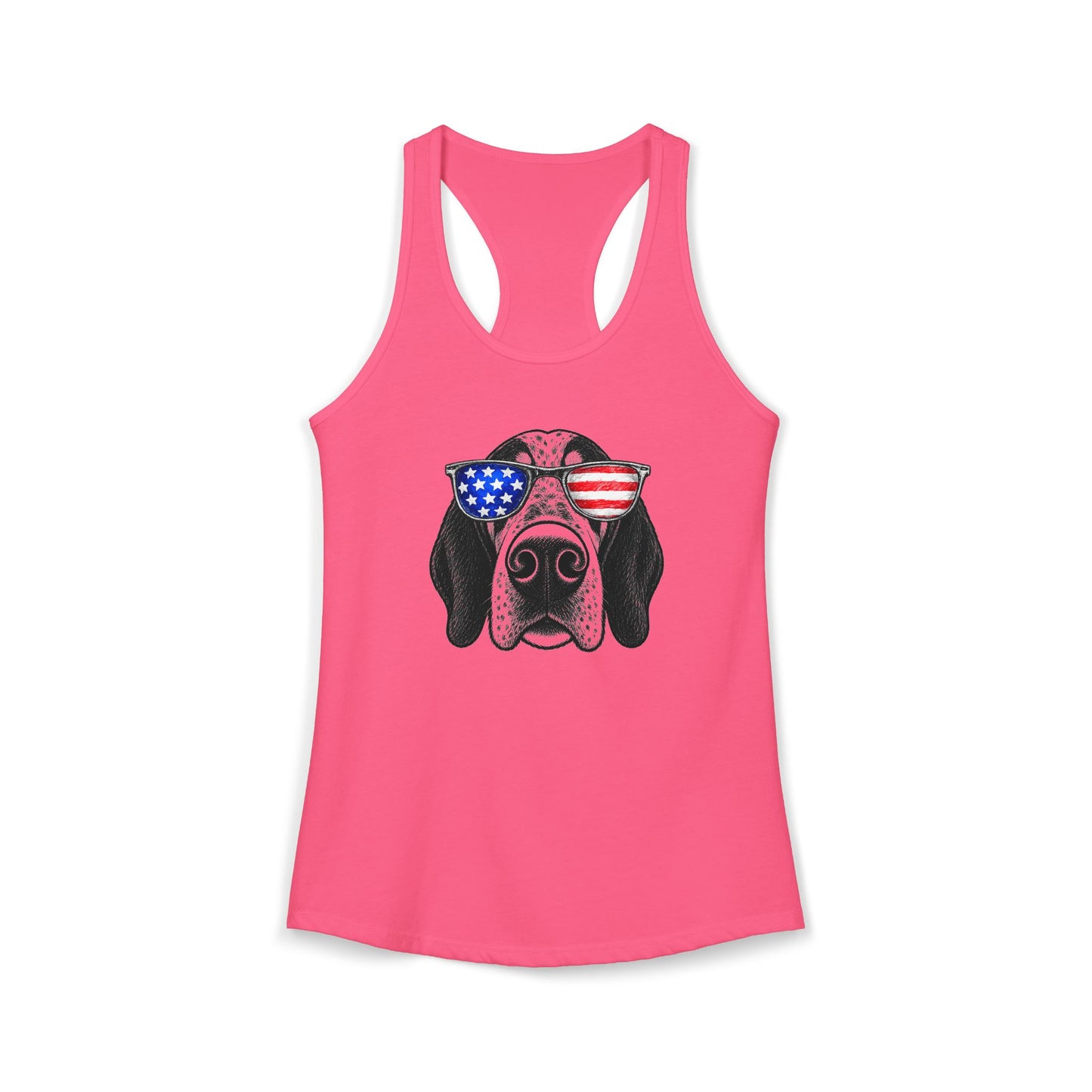 Red, White & BOOP Bluetick Coonhound - Women's Racerback Tanktop