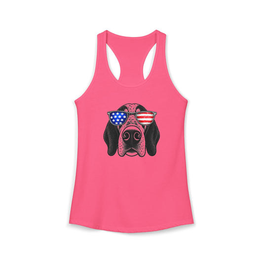 Red, White & BOOP Bluetick Coonhound - Women's Racerback Tanktop