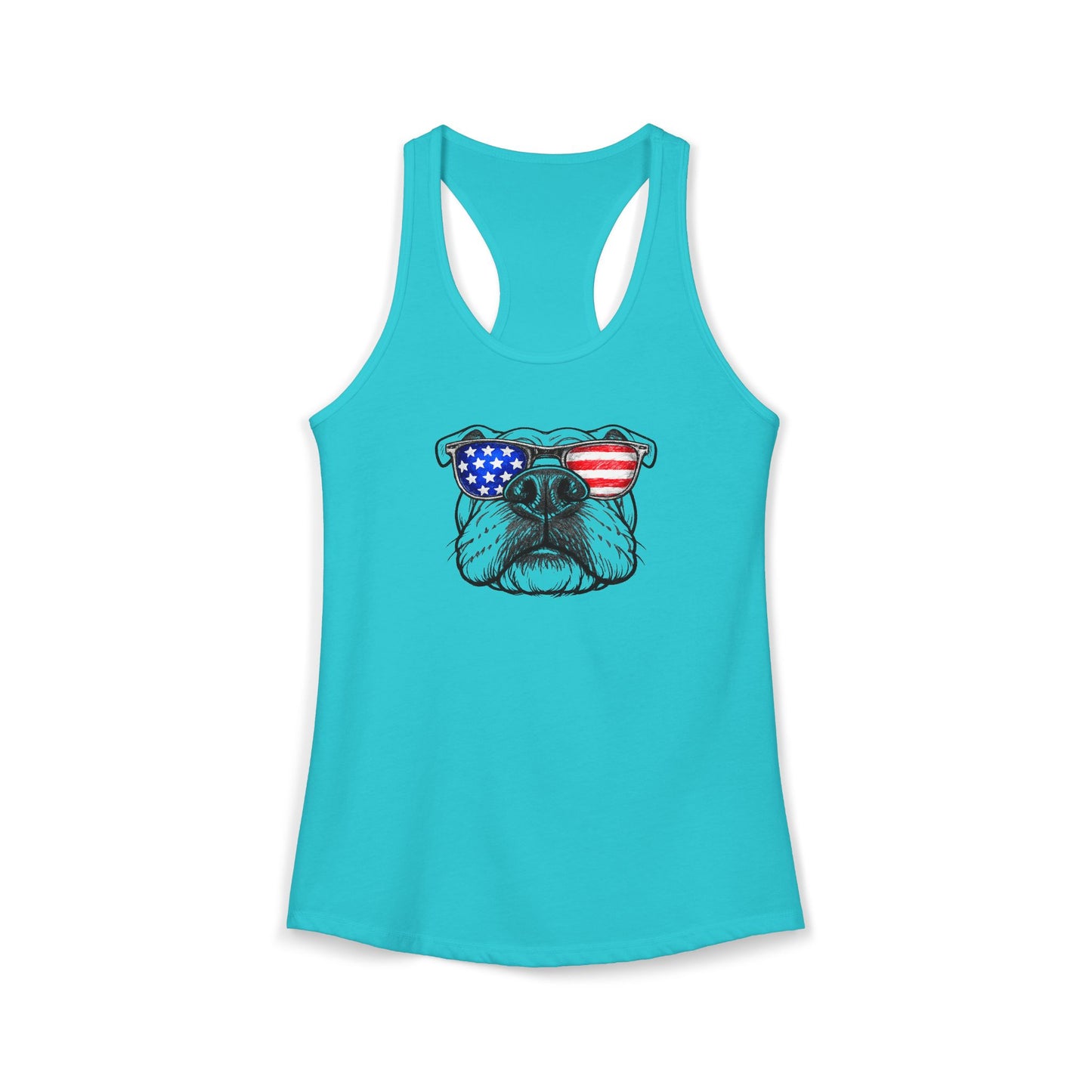 Red, White & BOOP English Bulldog - Women's Racerback Tanktop