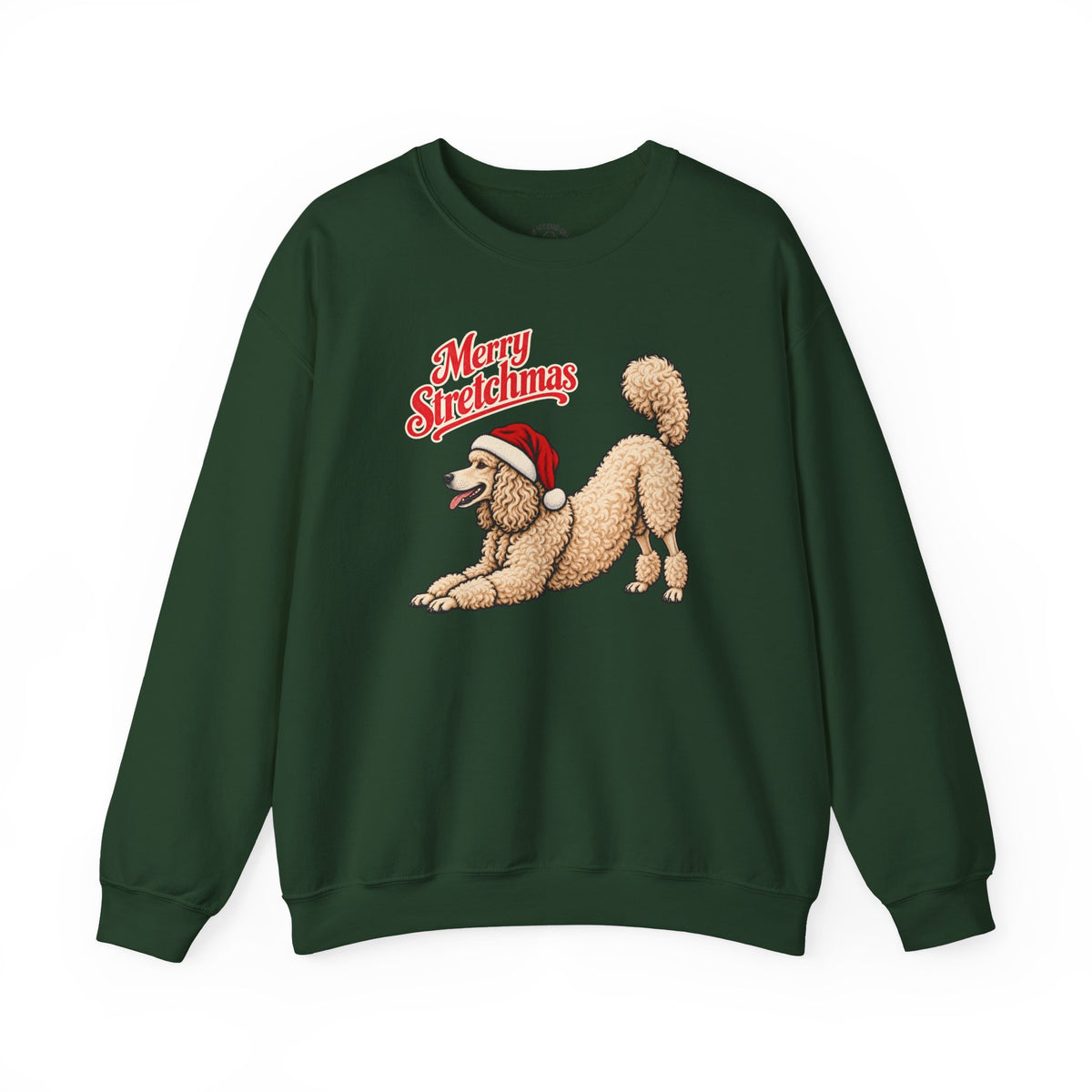 White Poodle Christmas Sweatshirt | Merry Stretchmas