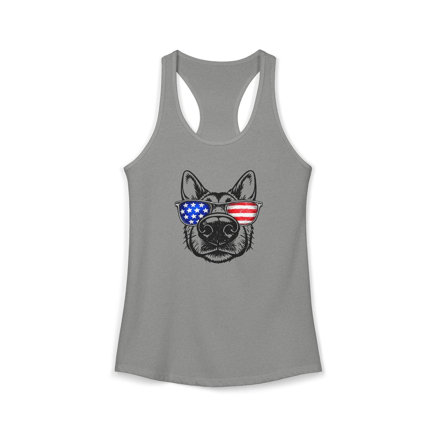 Red, White & BOOP German Shepherd - Women's Racerback Tanktop