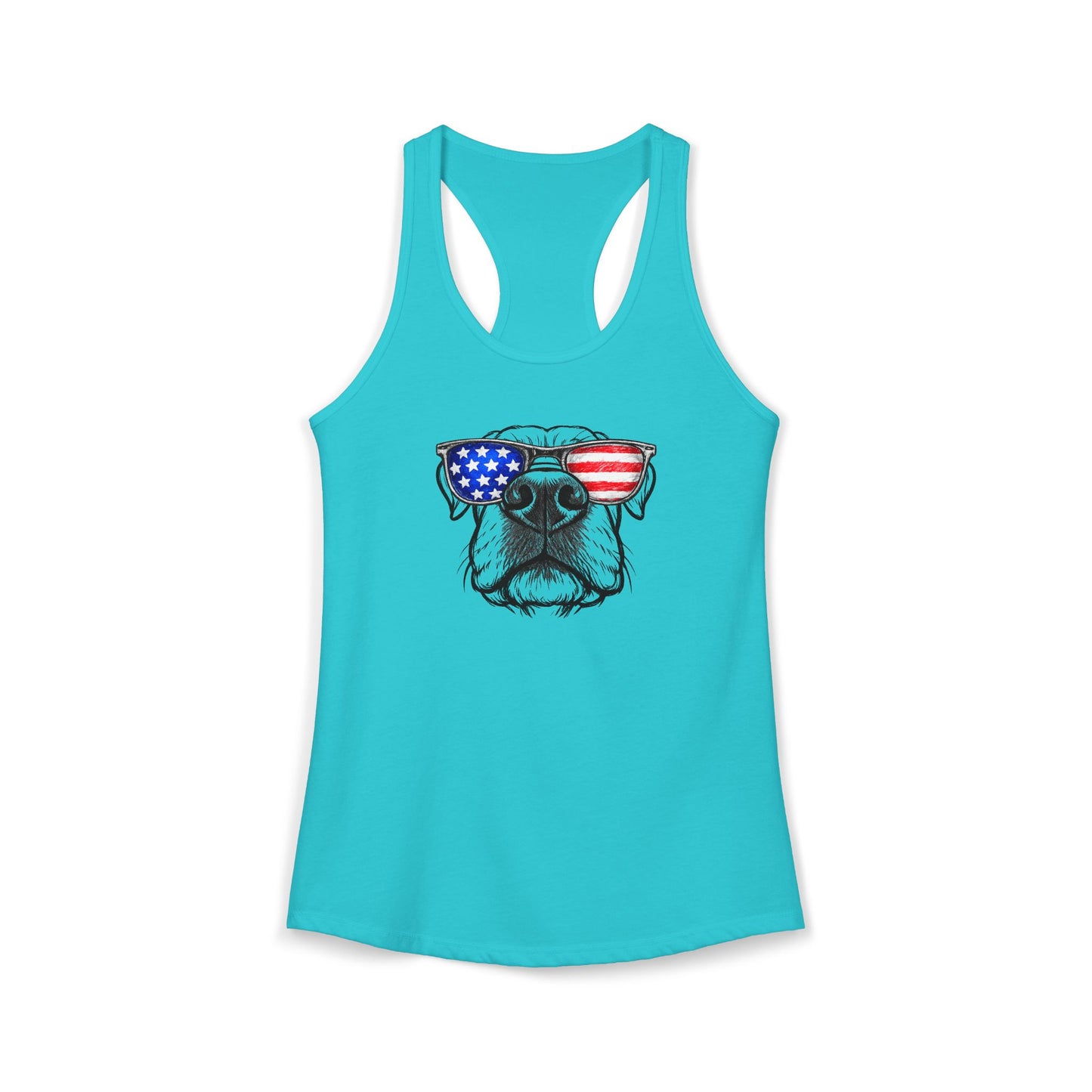 Red, White & BOOP Cane Corso - Women's Racerback Tanktop (Natural Ears)