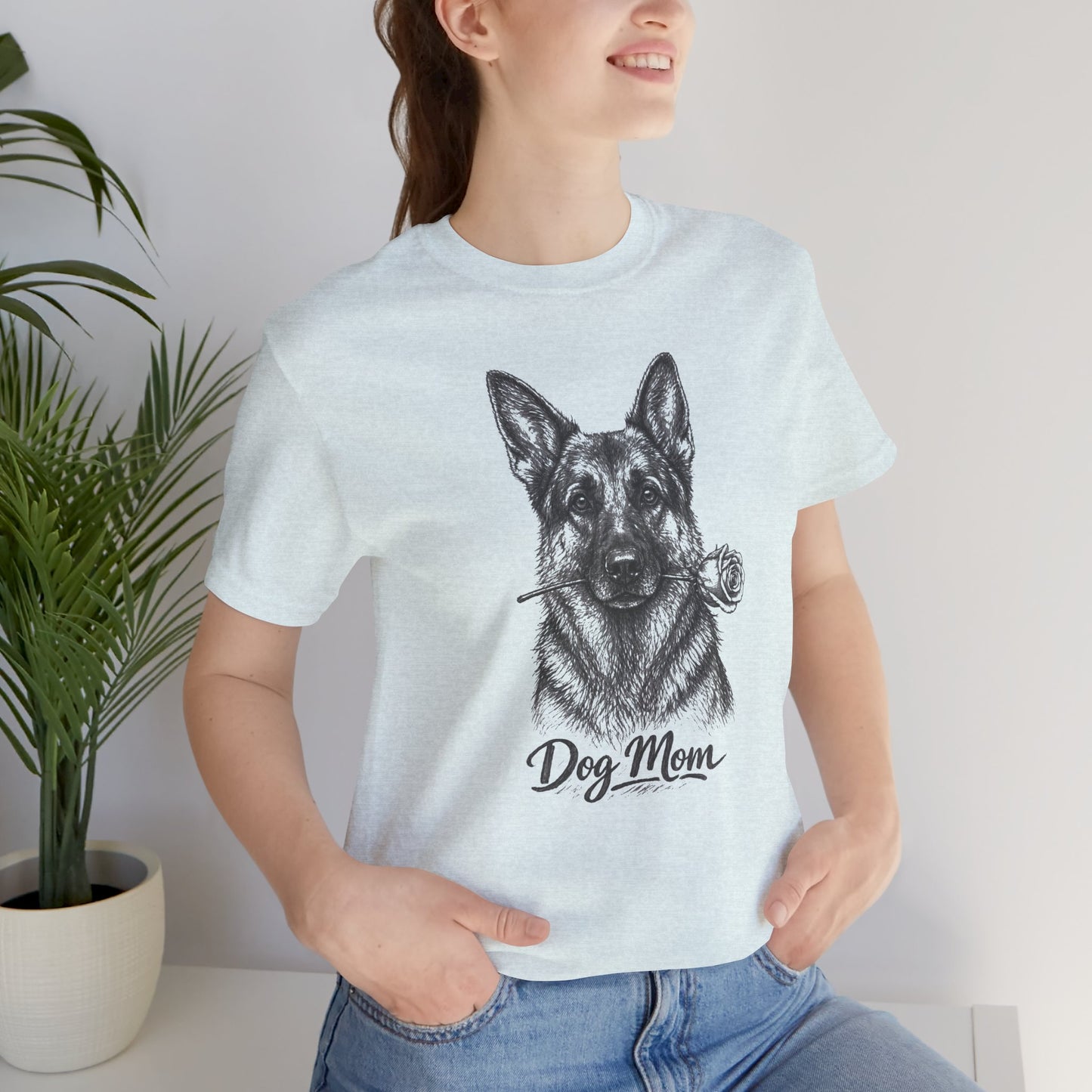 German Shepherd Dog Mom T-Shirt (Rose Collection)