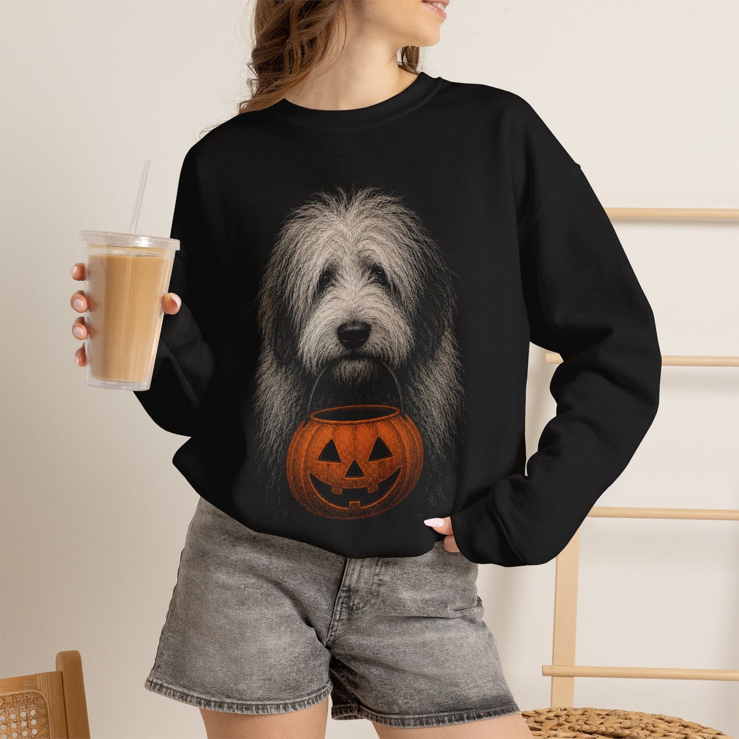 Old English Sheepdog Halloween Sweatshirt – Boop or Treat