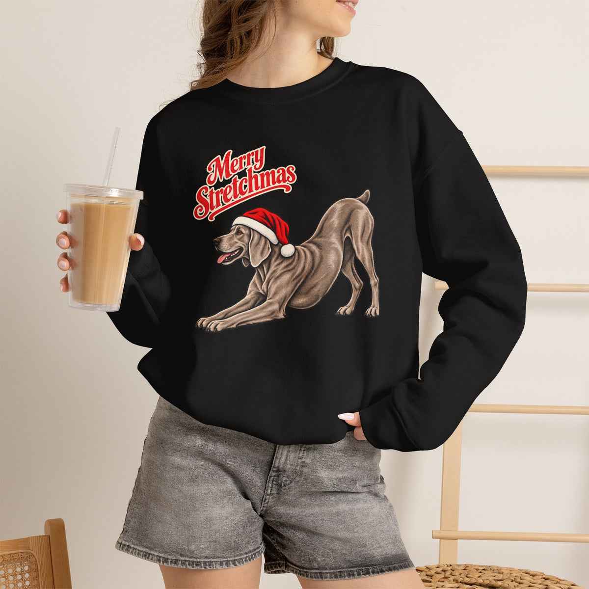 Weimaraner Christmas Sweatshirt | Merry Stretchmas