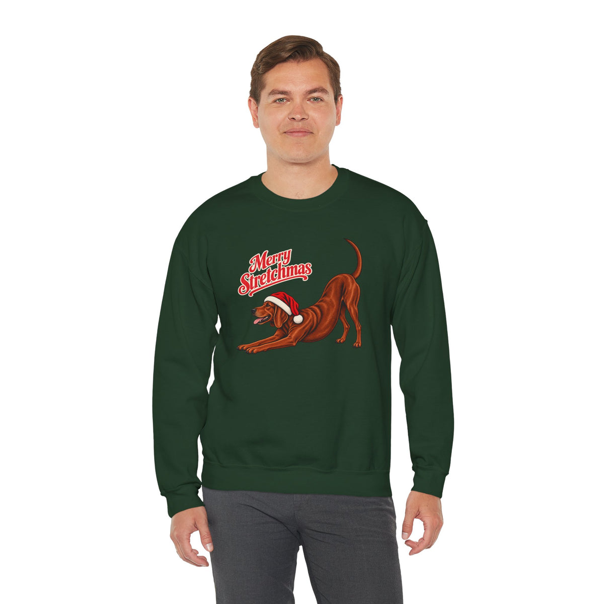 Redbone Coonhound Christmas Sweatshirt | Merry Stretchmas
