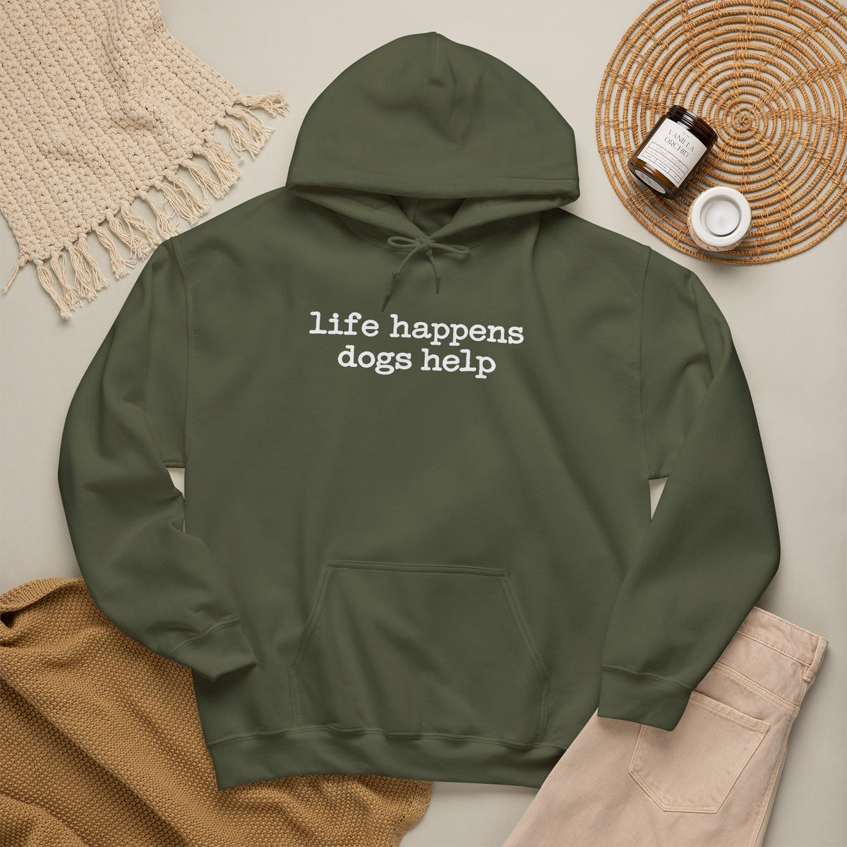 Life Happens Dogs Help Hoodie