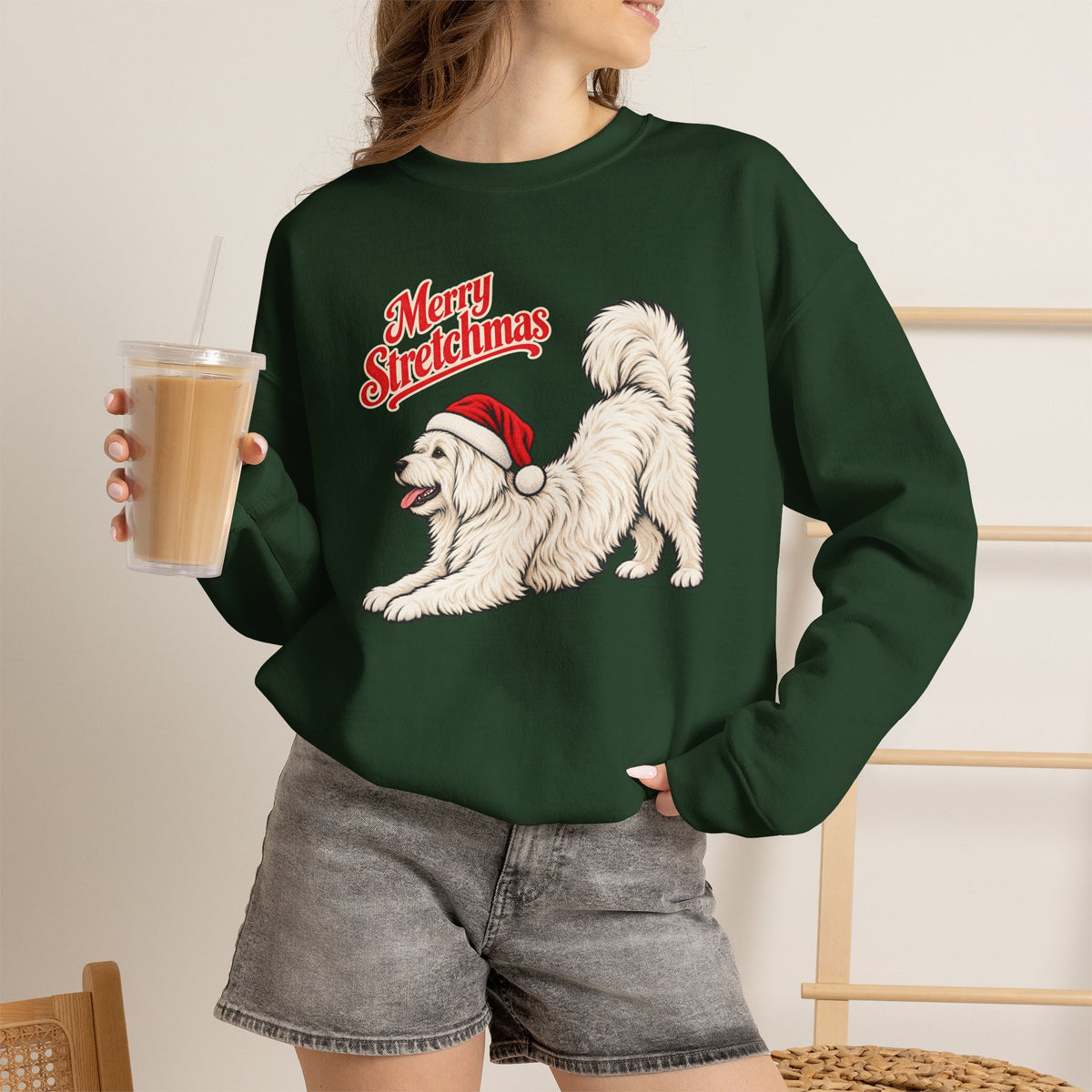 Coton de Tulear Christmas Sweatshirt | Merry Stretchmas