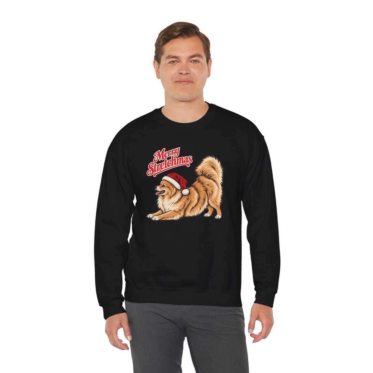 Pomeranian Christmas Sweatshirt | Merry Stretchmas