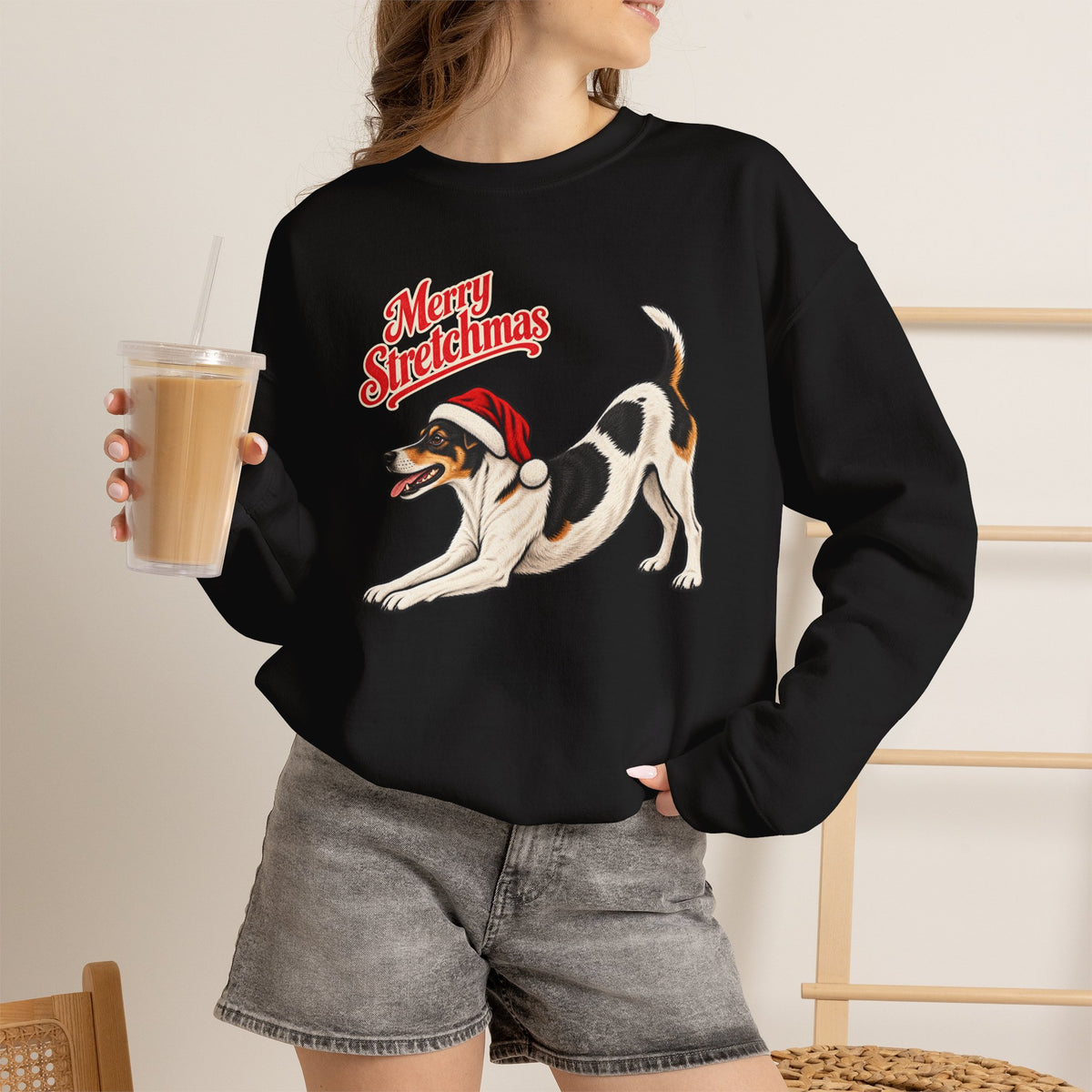 Rat Terrier Christmas Sweatshirt | Merry Stretchmas