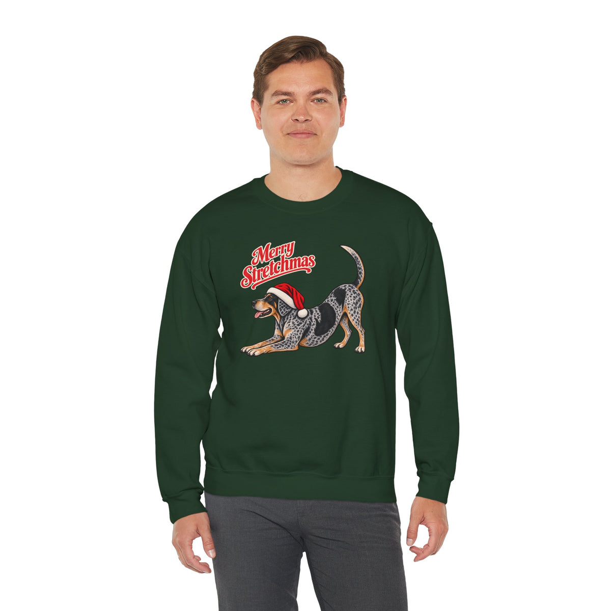 Bluetick Coonhound Christmas Sweatshirt | Merry Stretchmas