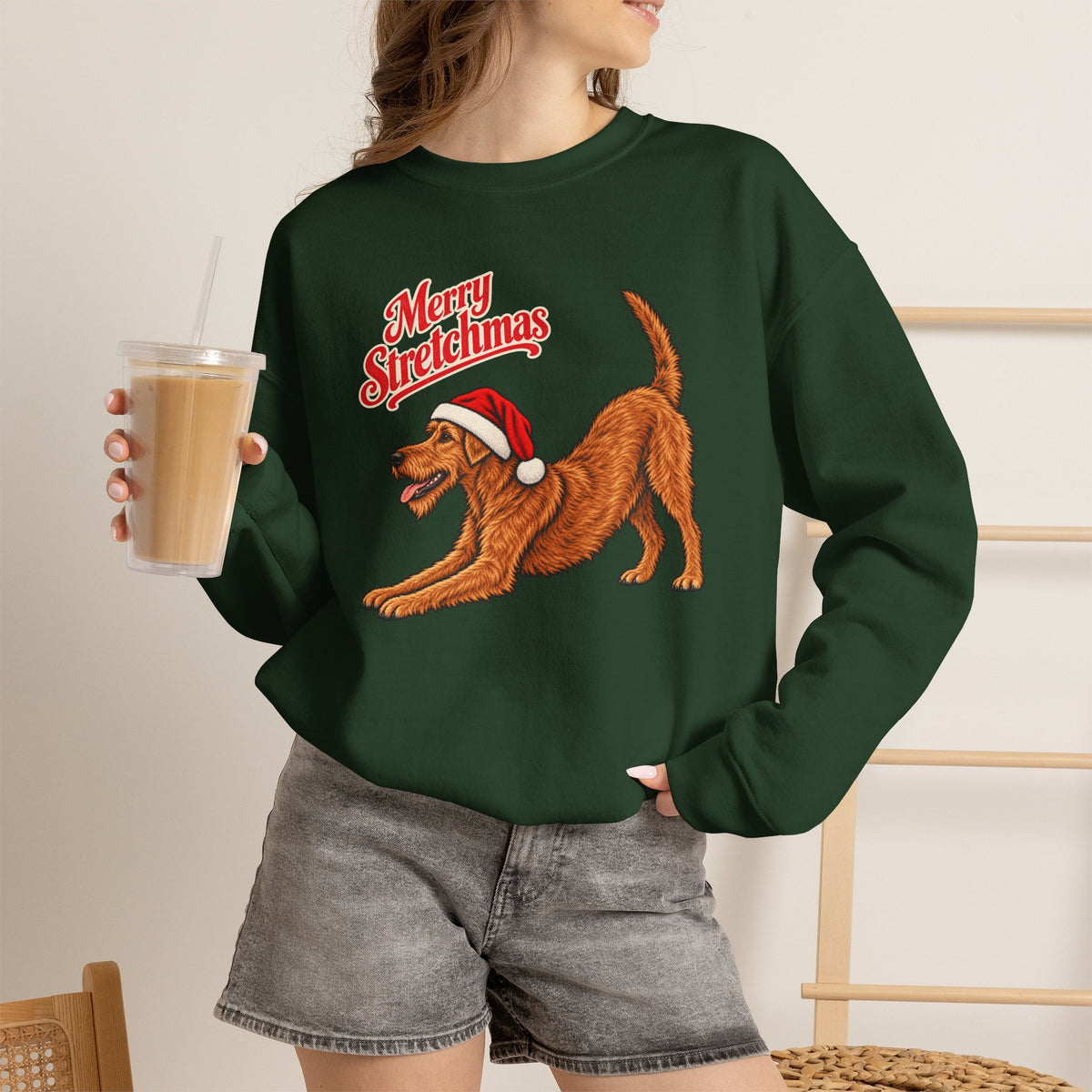 Irish Terrier Christmas Sweatshirt | Merry Stretchmas