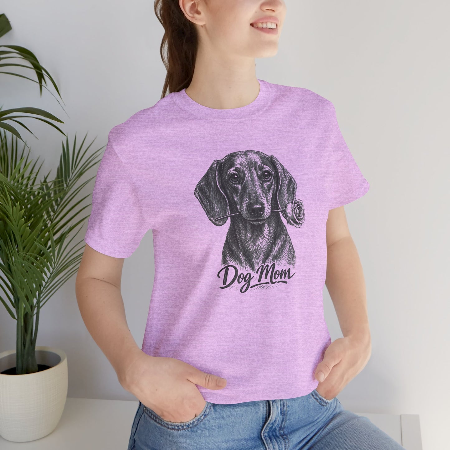 Dachshund Dog Mom T-Shirt (Rose Collection)