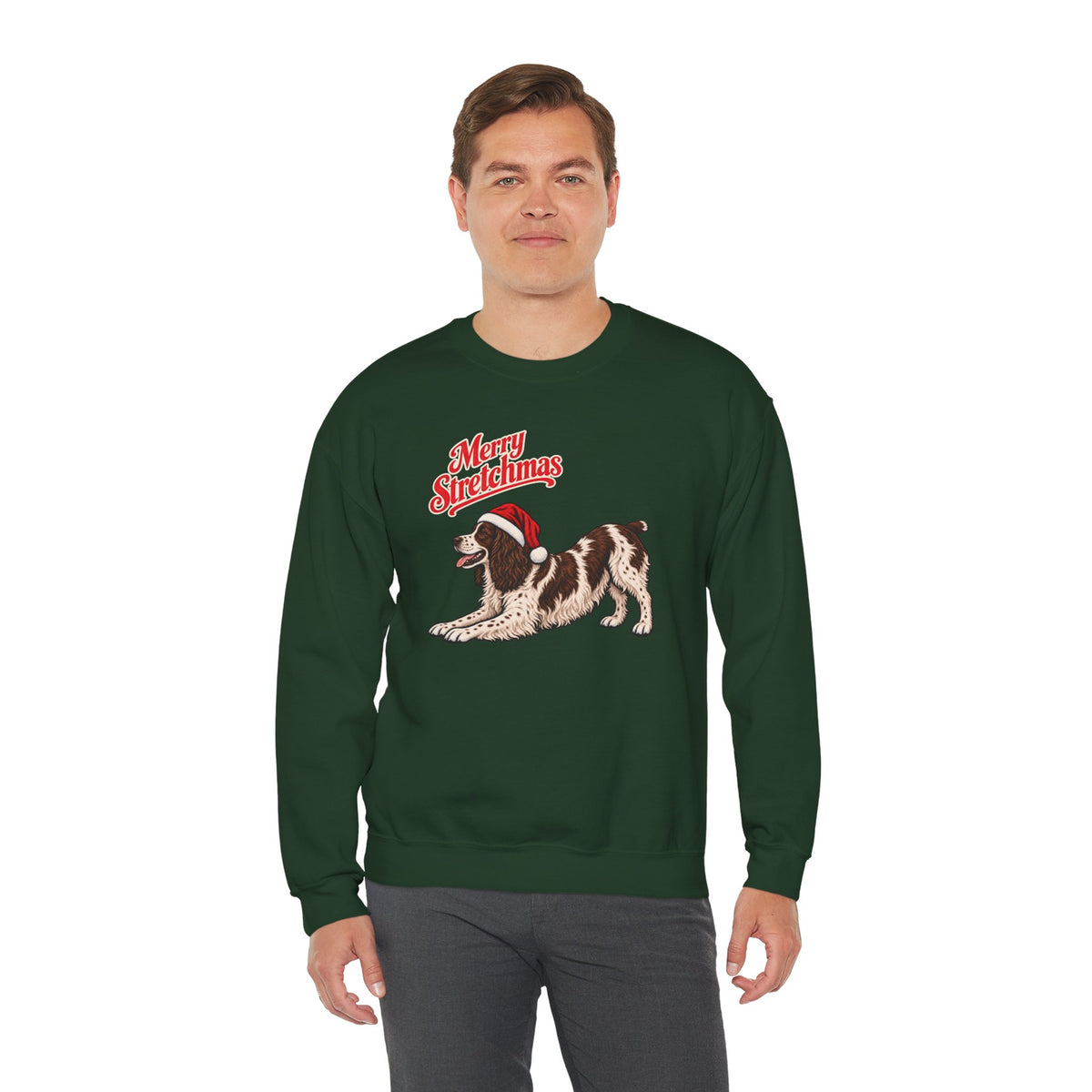 English Springer Spaniel Christmas Sweatshirt | Merry Stretchmas (Docked Tail)