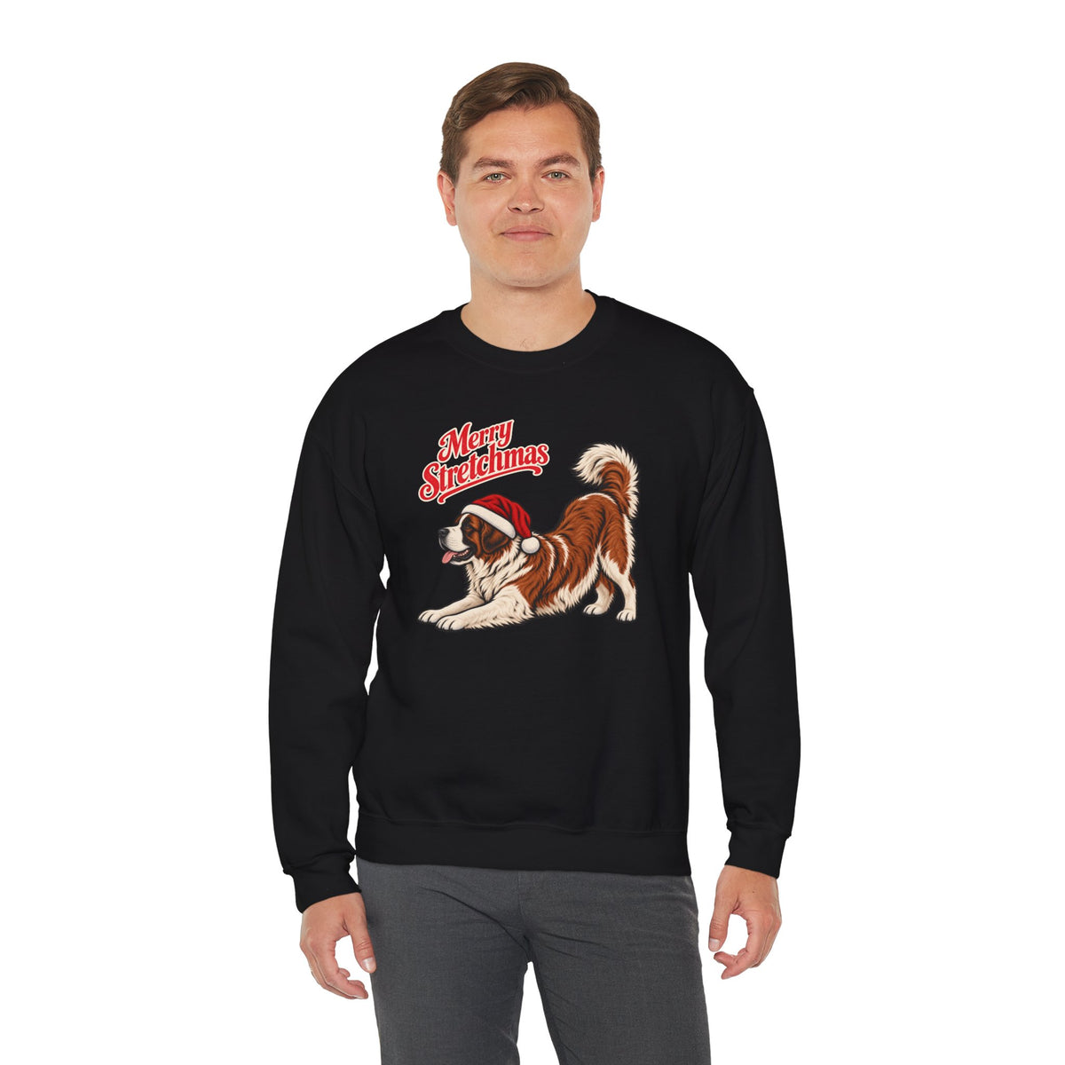 Saint Bernard Christmas Sweatshirt | Merry Stretchmas