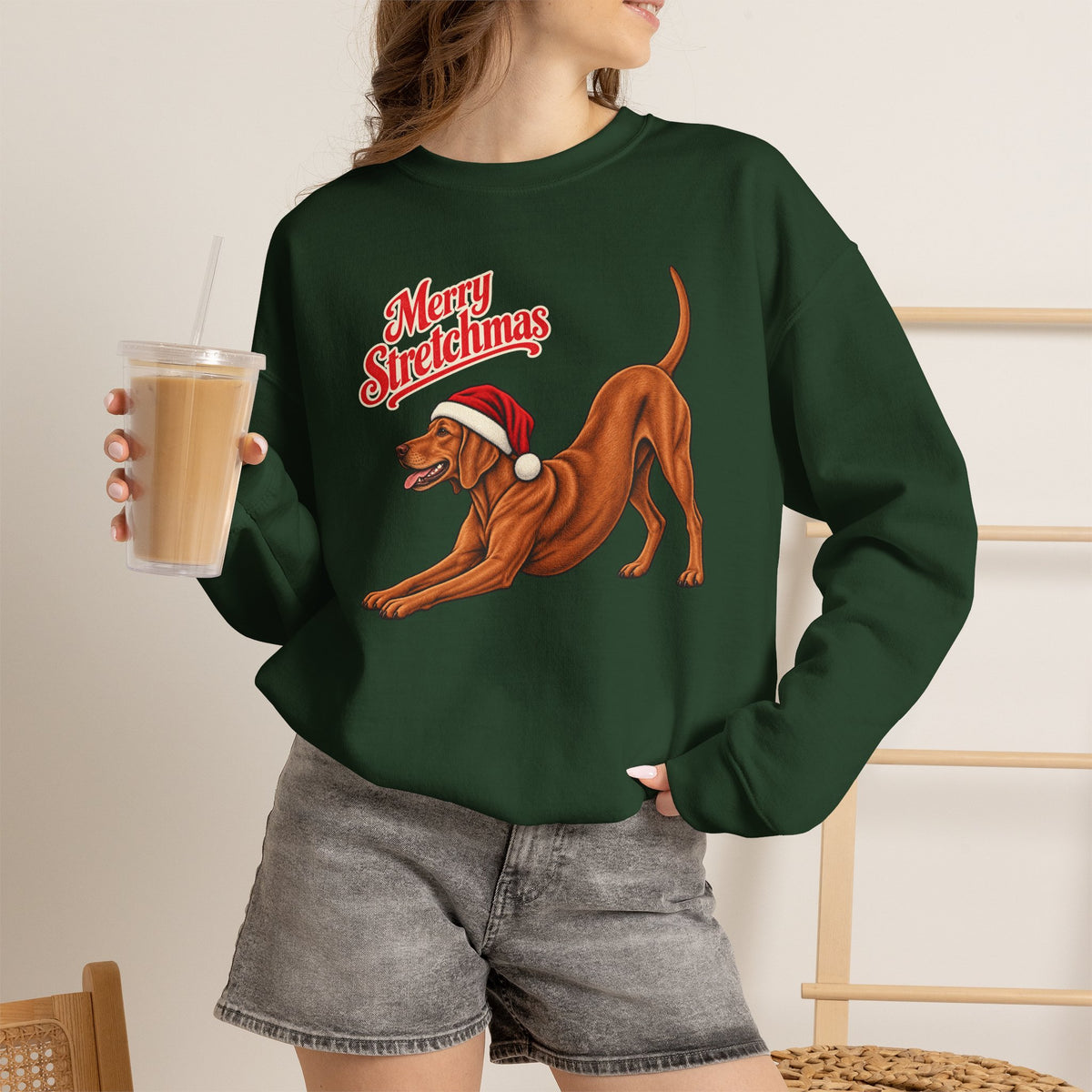 Vizsla Christmas Sweatshirt | Merry Stretchmas