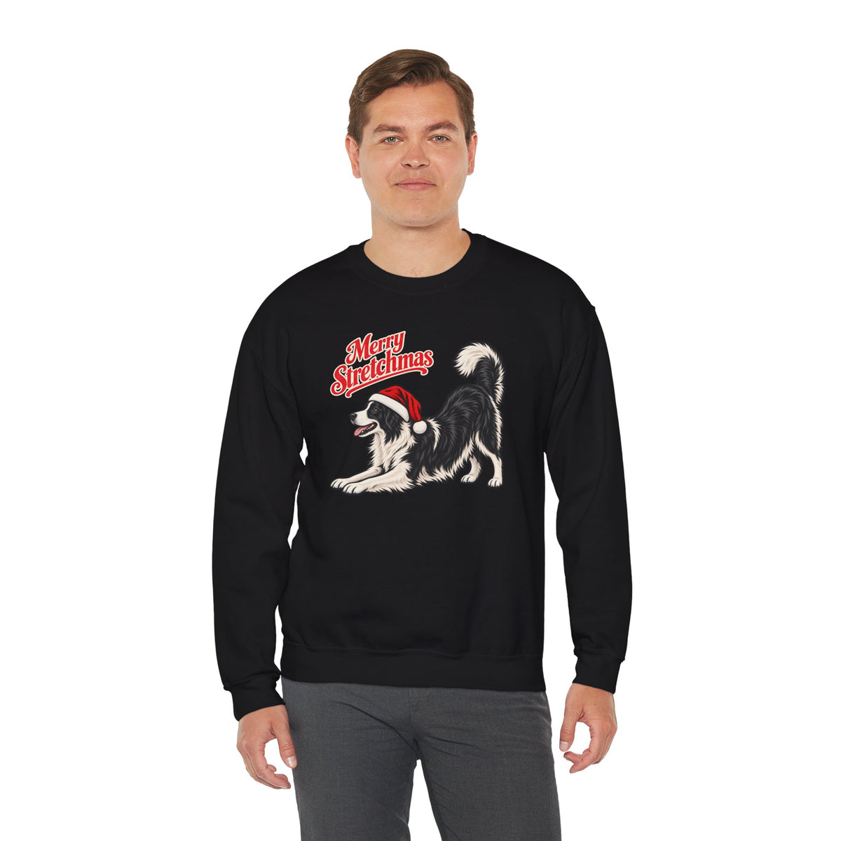 Border Collie Christmas Sweatshirt | Merry Stretchmas