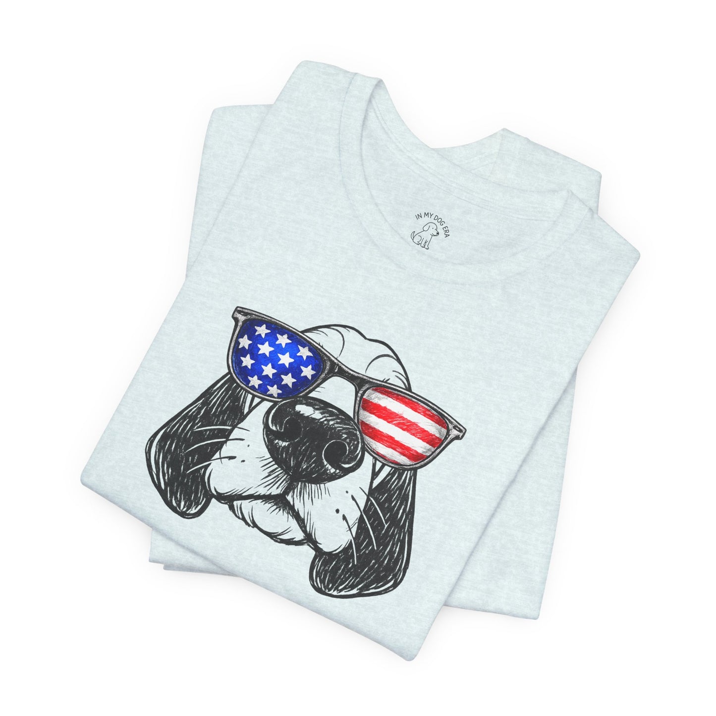 Red, White & BOOP Basset Hound T-Shirt