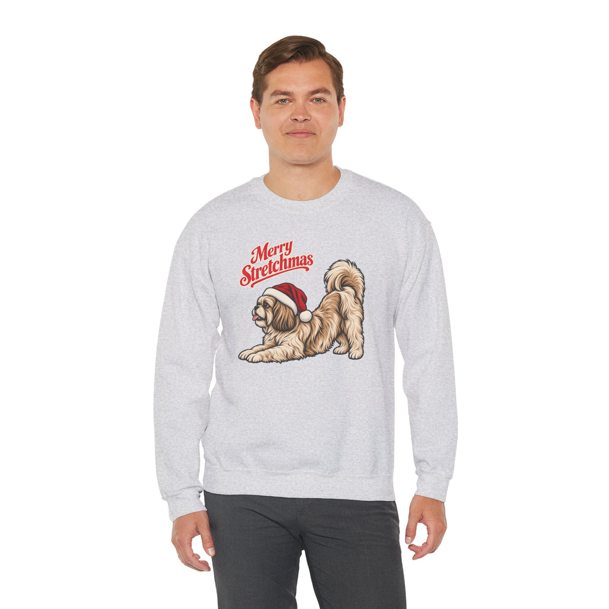 Shih Tzu Christmas Sweatshirt | Merry Stretchmas