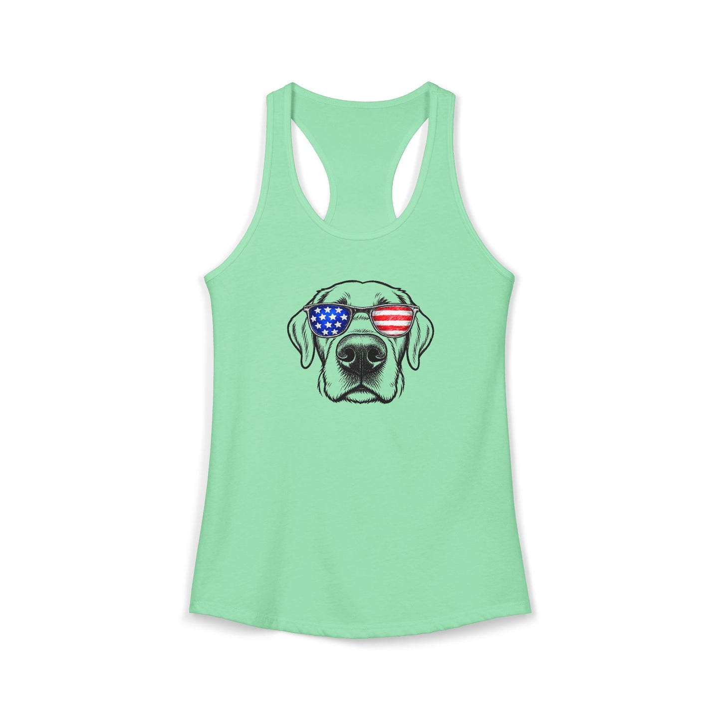 Red, White & BOOP Black Labrador Retreiver - Women's Racerback Tanktop