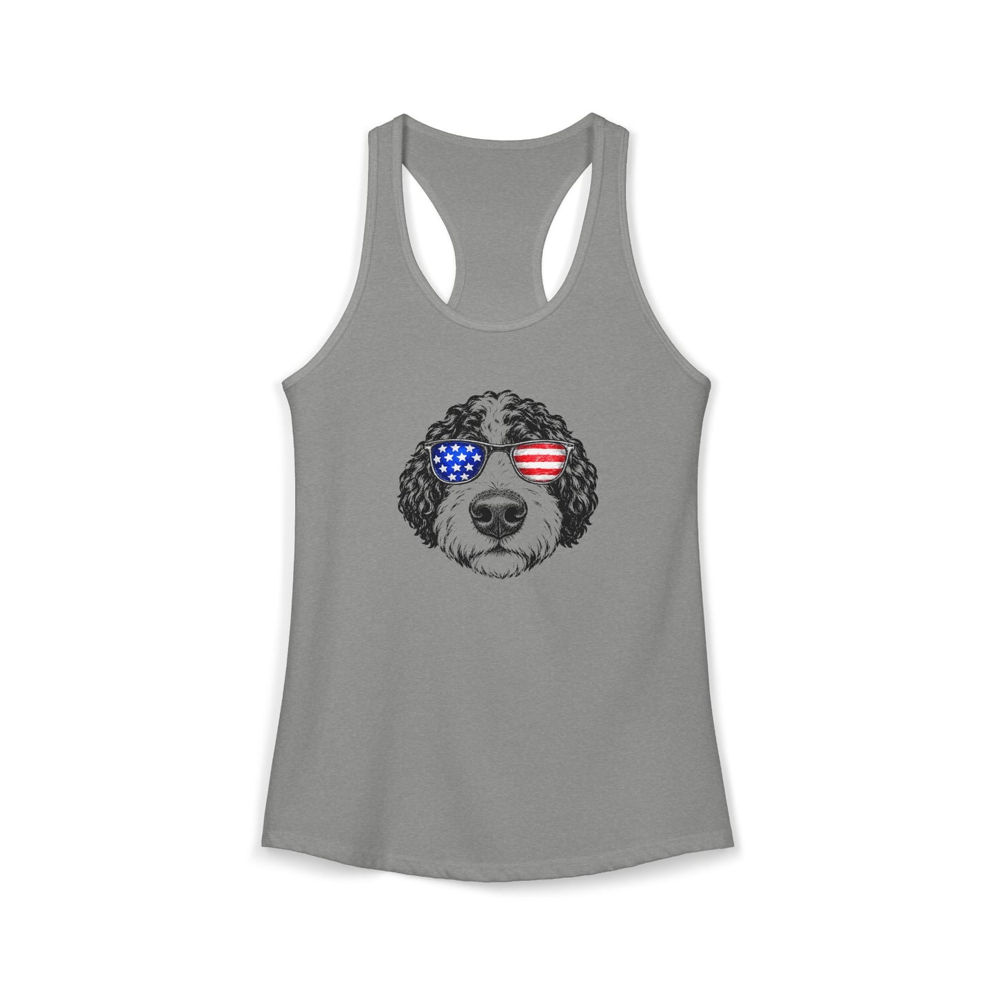 Red, White & BOOP Aussiedoodle - Women's Racerback Tanktop