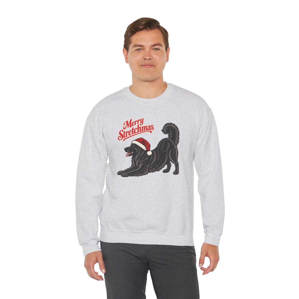 Black German Shepherd Christmas Sweatshirt | Merry Stretchmas
